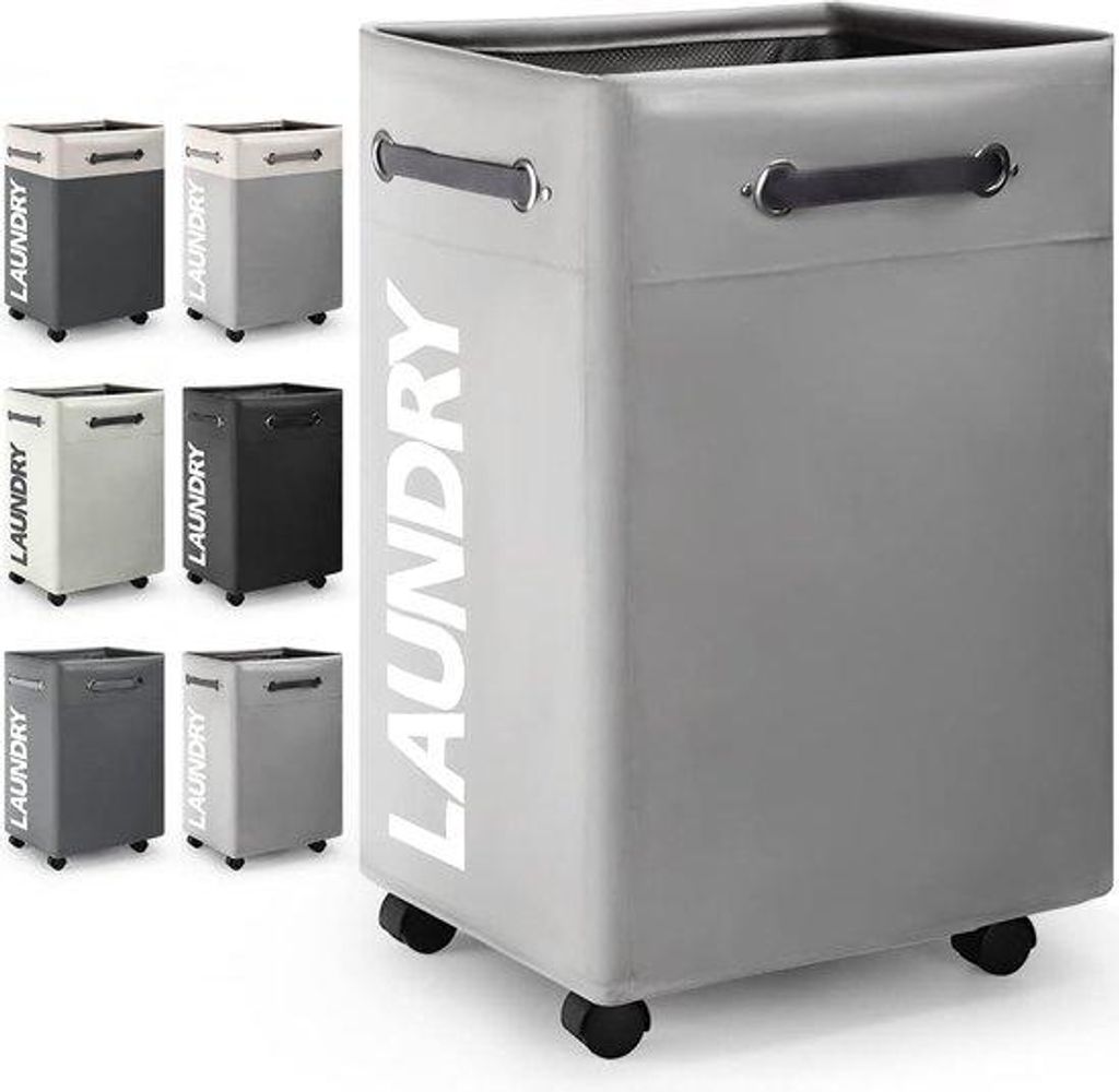 Klappbare Wäschetonne 74l, wasserdicht, grau, praktisch