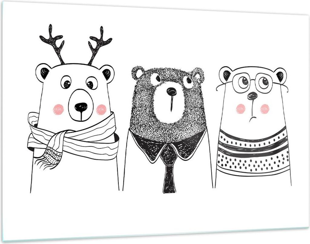 Bilder auf glas - Spaß süß Teddybär - 120x80cm - Glasbilder - Wandbilder - Kunstdruck - zum Aufhängen bereit - Wanddekoration aus Glas - Glas ...