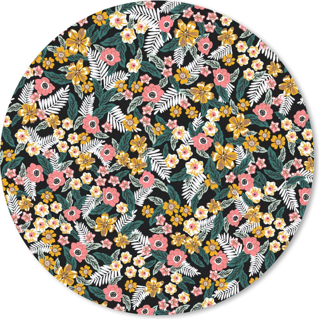 MuchoWow Mauspad Mousepad Blumen - Regenbogen - Muster 30x30 cm - Mousepads - Maus Mat - Pad - Mausunterlage - Tischunterlage - Schreibtischmatten