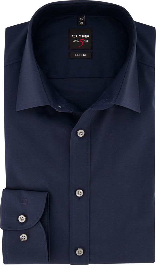 Olymp Level 5 Hemd marineblau Body Fit Produktbild 