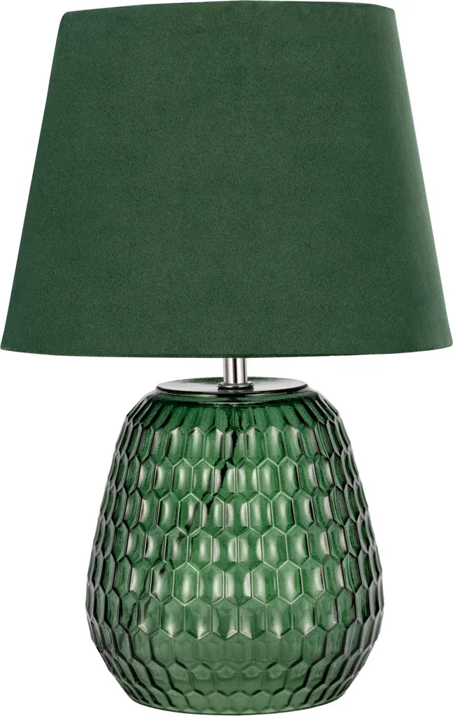 Lampe de chevet en velours vert Pauleen Crystal pour chambre et salon chic