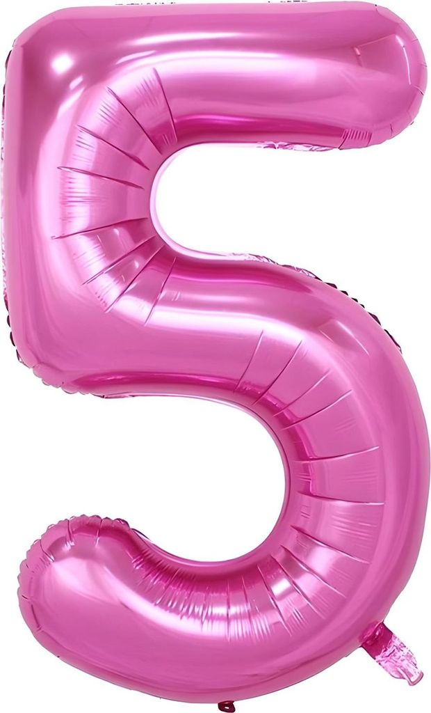 Fóliový balón číslo 5, cca 100 cm, ružový Obrázok produktu 
