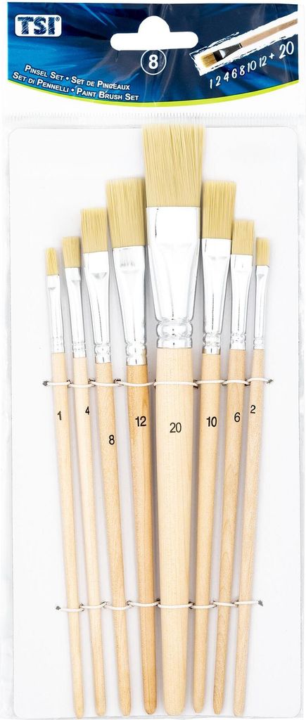 TSI Borstenpinsel-Set 8-teilig (Größen 1, 2, 4, 6, 8, 10, Produktbild 