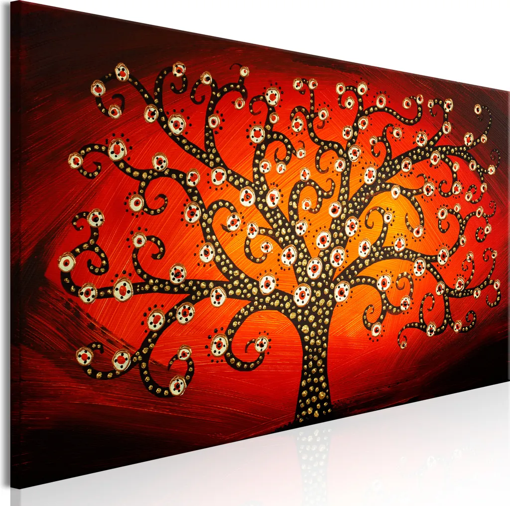 Stampa su Tela 120x40 Albero di Fuoco - Quadro per Soggiorno Moderno