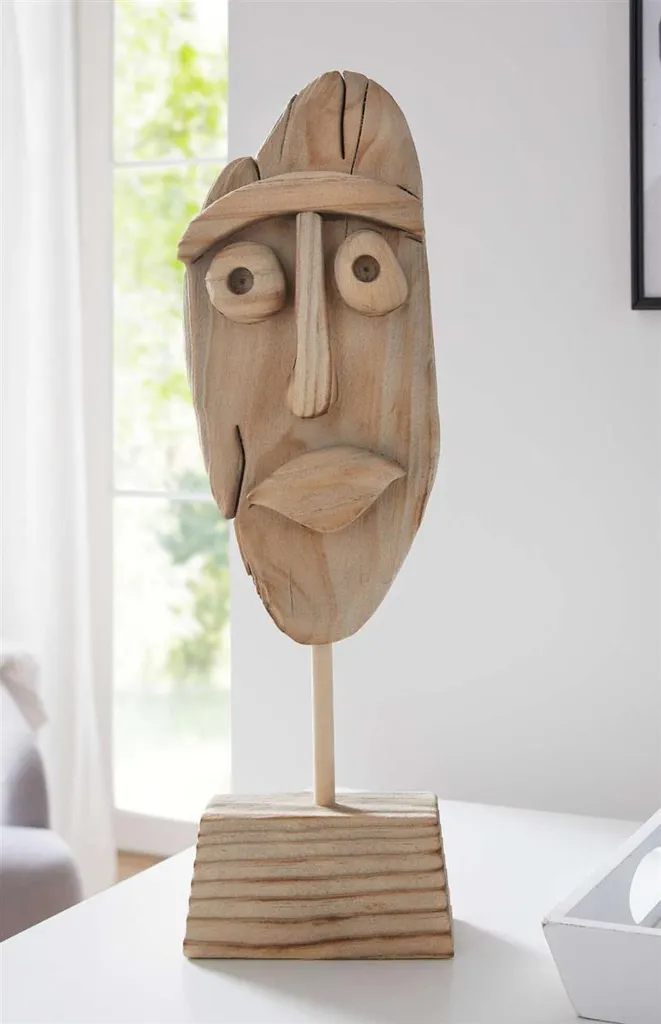 Sublimez votre intérieur avec ce masque bois design - Sculpture 46 cm