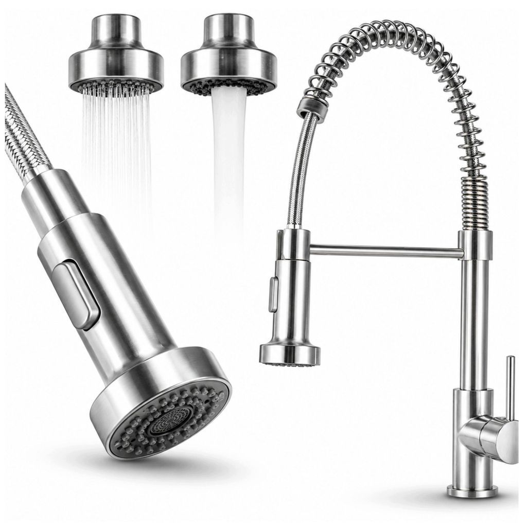 Kuchyňská baterie, stříbrná, flexibilní, 53 cm, 2 proudové Obrázek produktu 
