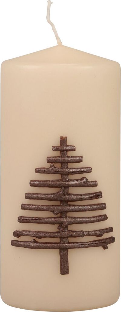 Elegante Weihnachtskerze mit Tannenbaum-Motiv für stimmungsvolle Dekoration
