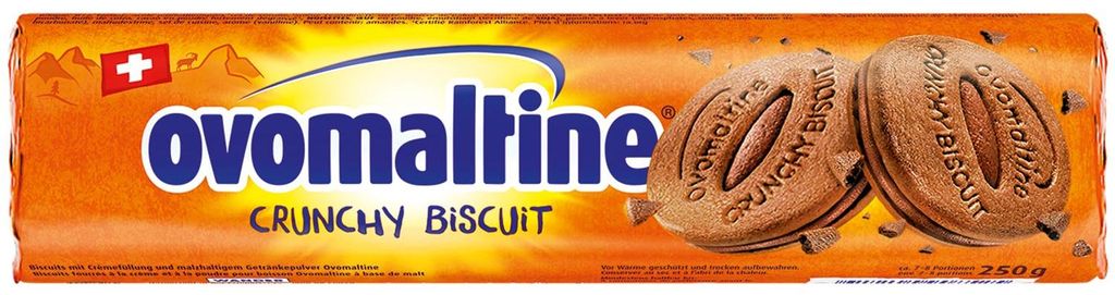 Ovomaltine Crunchy Biscuit, Keks, Schokolade, Creme, 250 g, Produktbild 