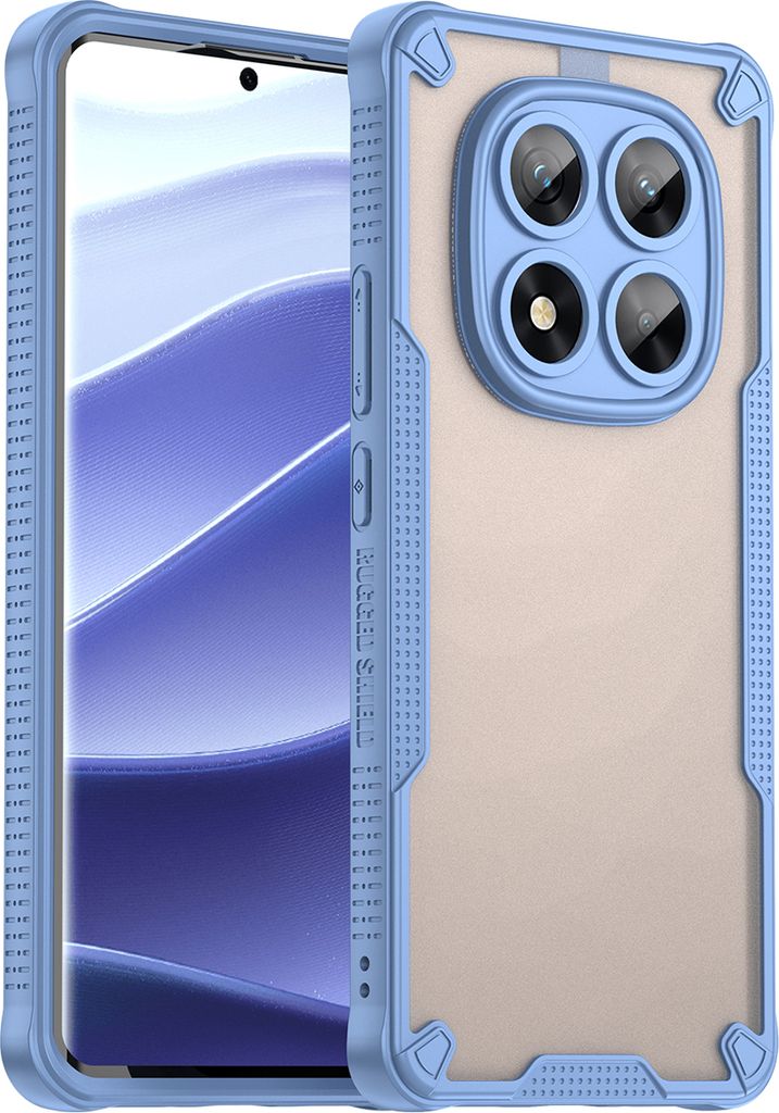 Schutzhülle für Xiaomi Redmi Note 14 Pro 5G, transluzente matte Rückseite, TPU Bumper Case Blau