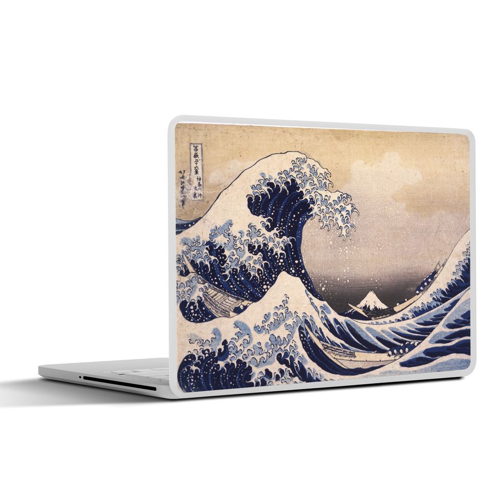MuchoWow Laptop Aufkleber Sticker Cover Die große Kluft von Kanagawa - Gemälde von Katsushika Hokusai 31x22.5 cm - Laptop-Deko