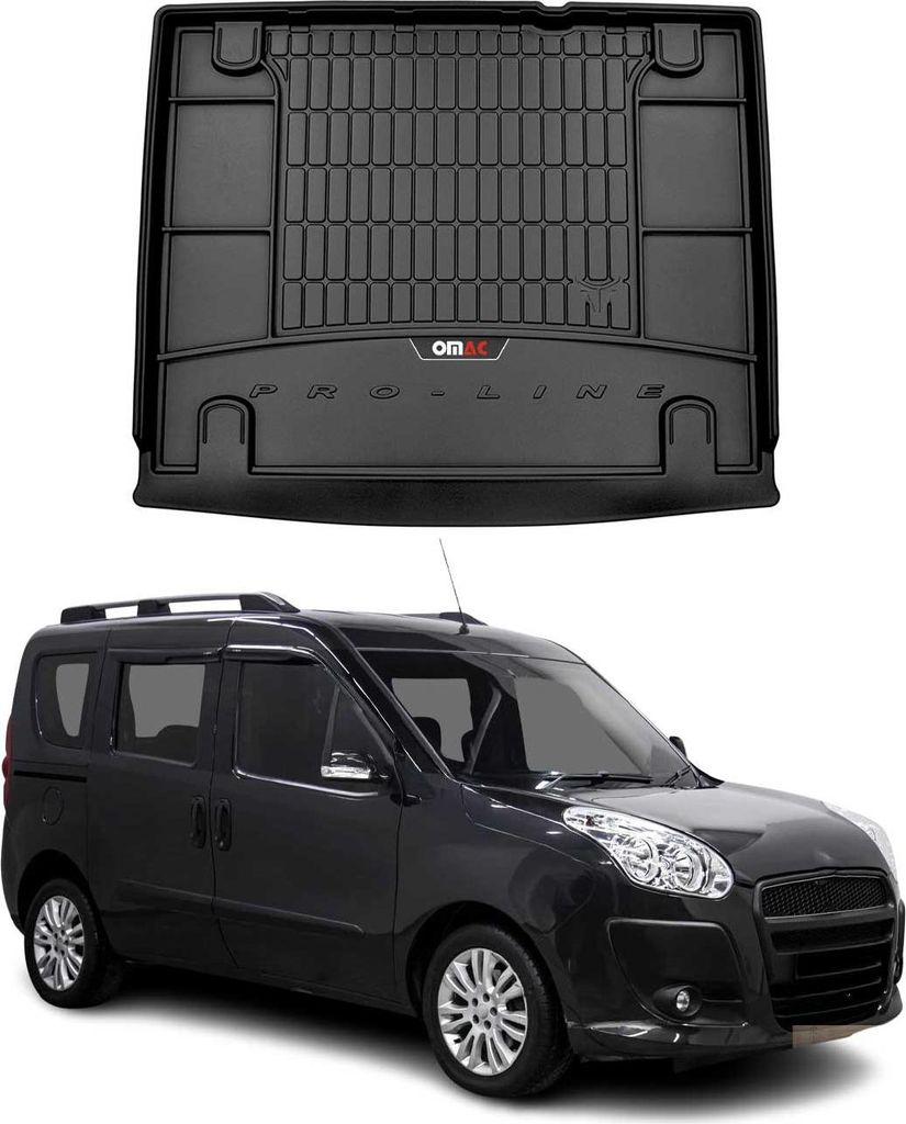 OMAC Gummi Kofferraumwanne für Fiat Doblo 2010-2021 TPE Laderaumwanne Schwarz