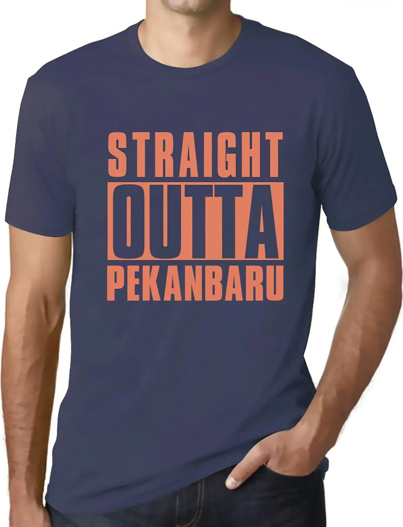 Herren Grafik T-Shirt Direkt aus Pekanbaru – Straight Outta Pekanbaru – Öko-Verantwortlich Vintage Jahrgang Kurzarm Lustige Druck Geburtstag G...