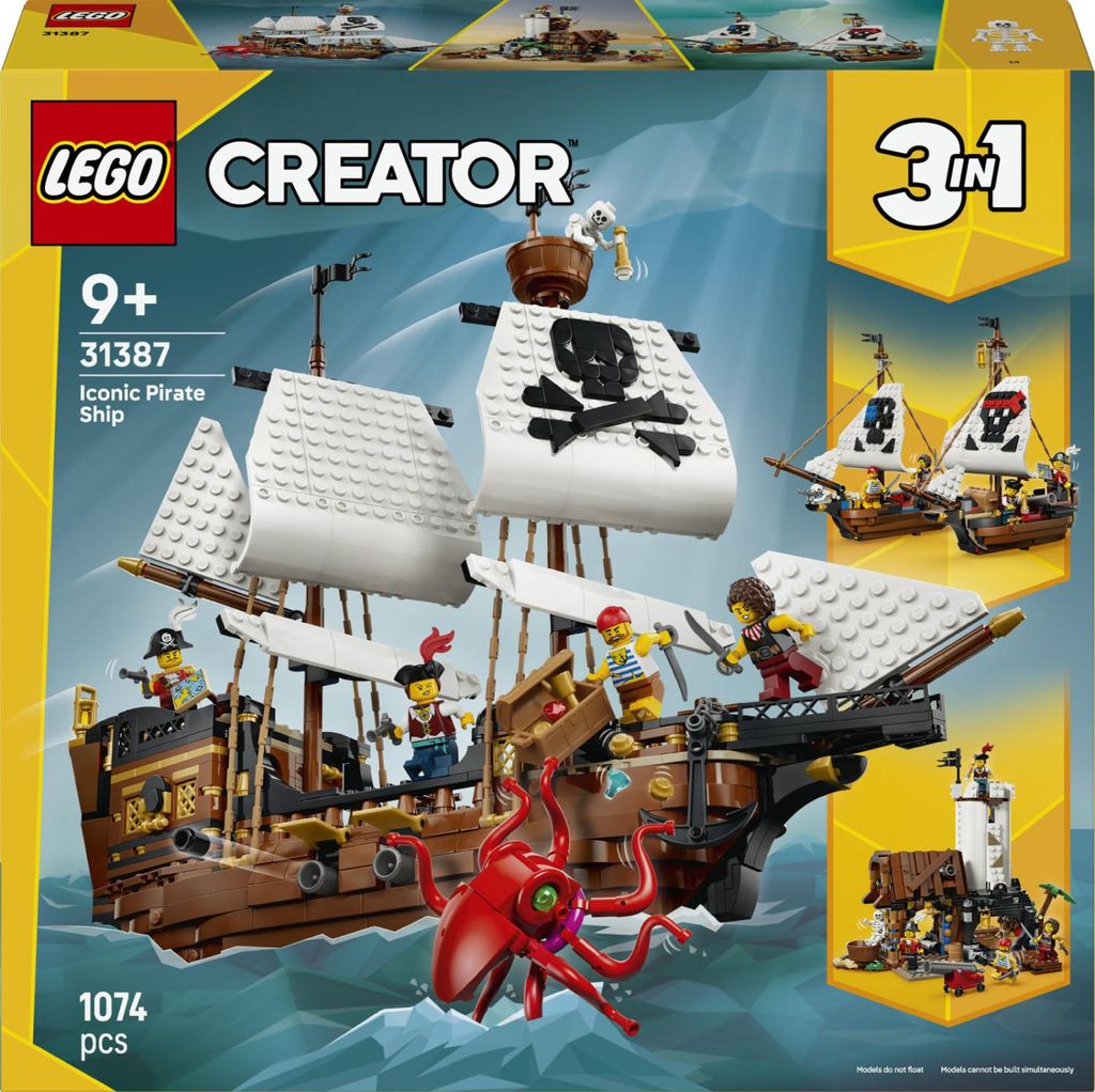 LEGO Creator 3en1 31387 Bateau Pirate Iconique, Jouet Image du produit 