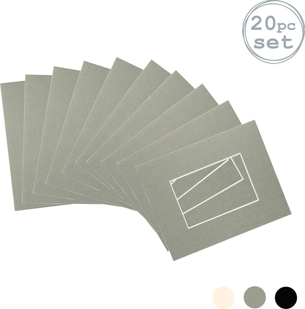 Nicola Spring 20pc Bild Photo Mounts Set - To Fit Frame-Größe 8 x 10 für Bildgröße 4 x 6 - Grau