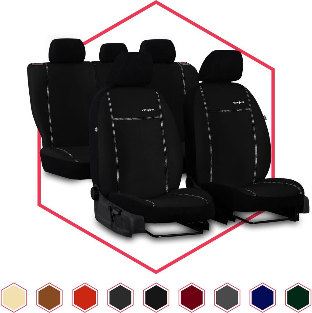Sitzbezüge Auto Universal Autositzbezüge für Mercedes C Klasse W202 Schwarz Set