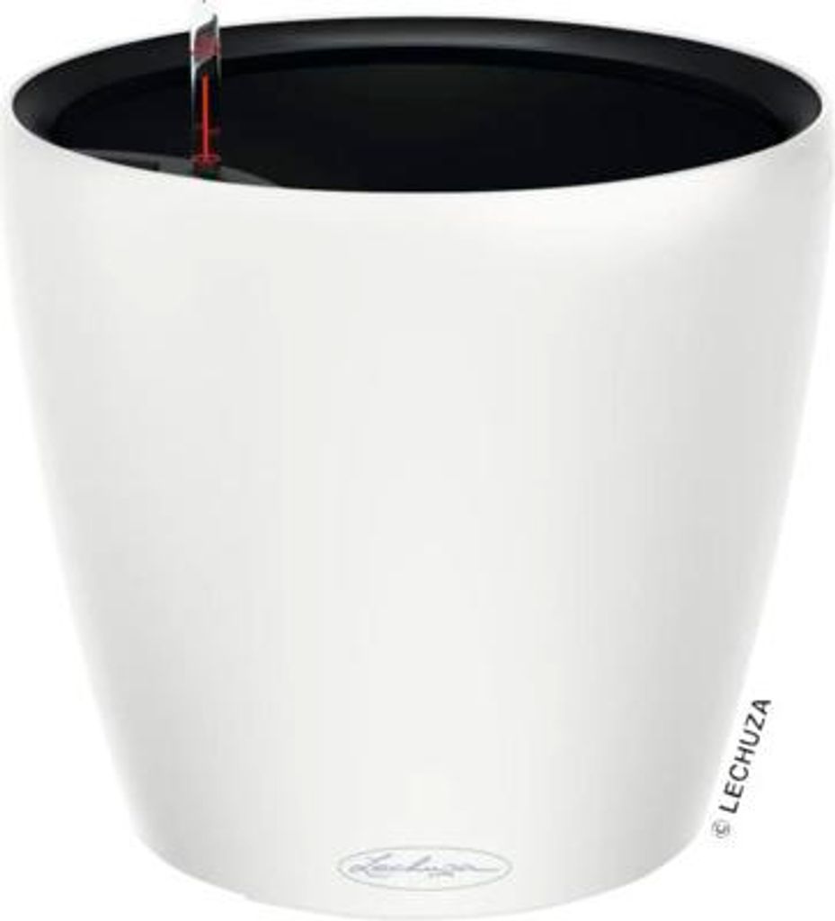 Pflanztopf Lechuza Classico Color LS Kunststoff Ø 28 cm H 26 cm weiß inkl. Erdbewässerungsystem