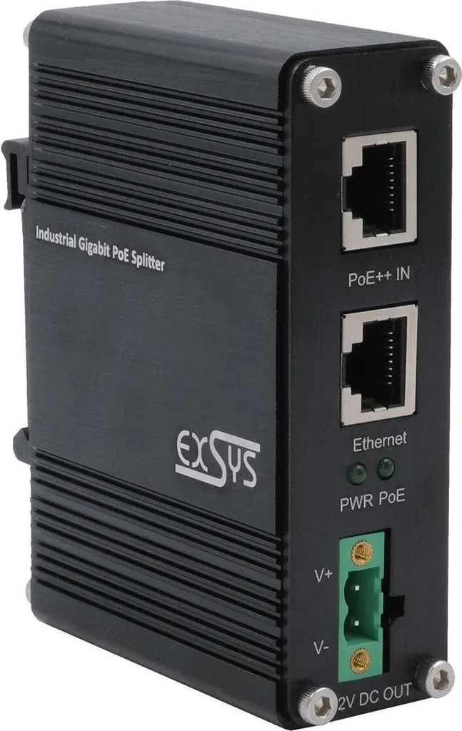 Splitter PoE Gigabit Industriel 36W - Adaptateur Ethernet 12V EX-60326