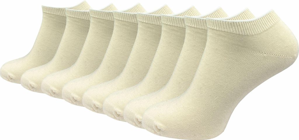 Gawilo Sneaker Socken 100% Baumwolle | Natürliches Material | Damen & Herren (8 Paar), Natur / 47 - 50