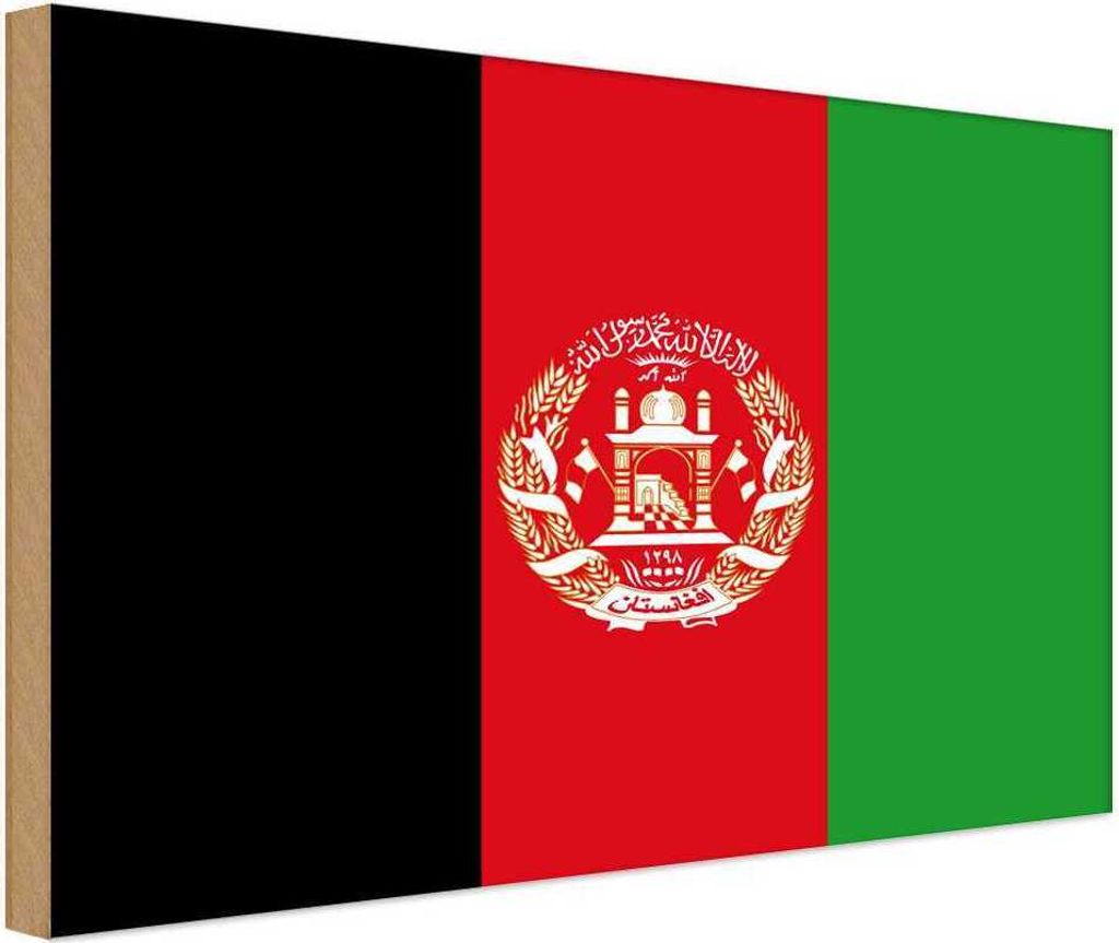 vianmo Holzschild 20x30 cm Afghanistans Afghanistan Flagge Fahne Wappen