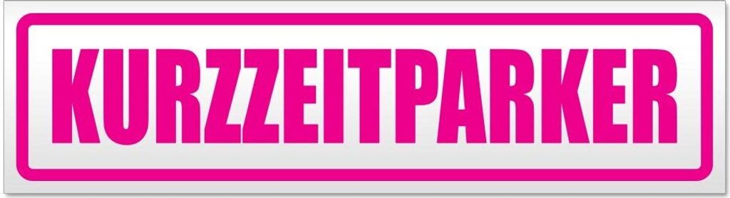 Kiwistar - Autoaufkleber - Pink - 45 x 12 cm - Kurzzeitparker - Hinweis Aufkleber Sticker für Auto, Kfz, Fahrrad, PKW, LKW