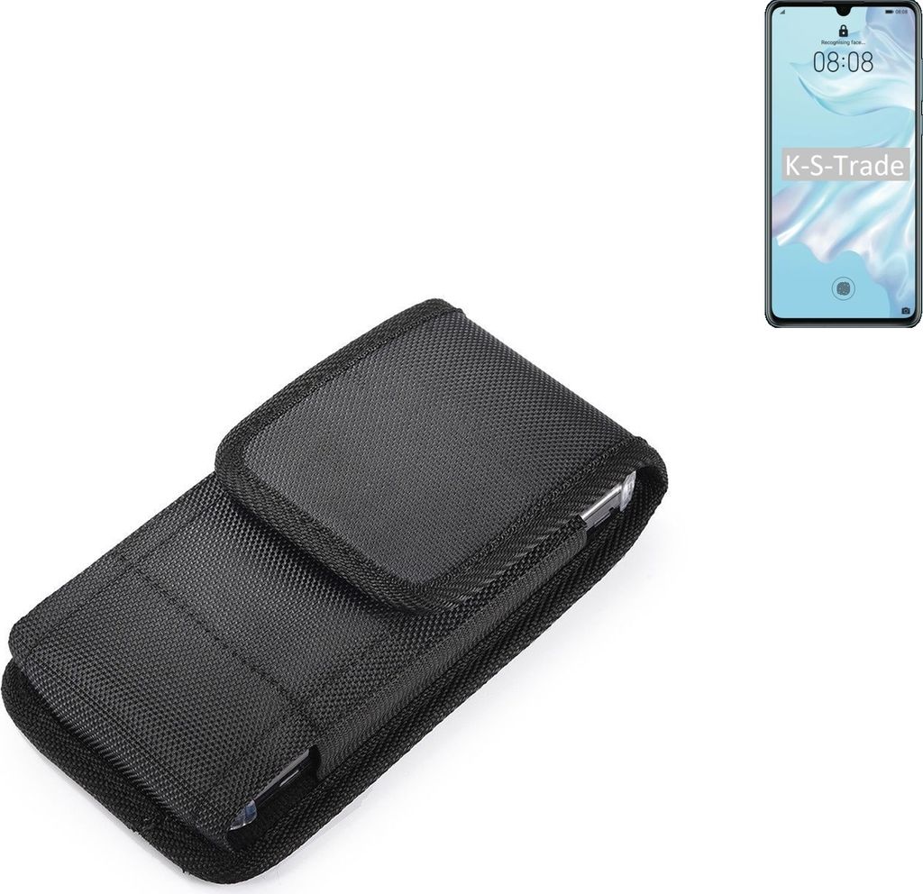 Holster Gürteltasche kompatibel mit Huawei P30 Lite Holster Gürtel Tasche wasserabweisend Handy Hülle Schutz Hülle Outdoor schwarz K-S-Trade