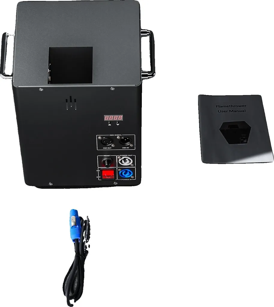 Machine à flammes DMX512 Compacte Noire, Sécurité et Contrôle Prise EU