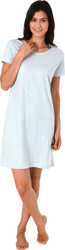 Damen Nachthemd kurzarm mit Minimalprint 191 214 90 904 ; rosa , 40