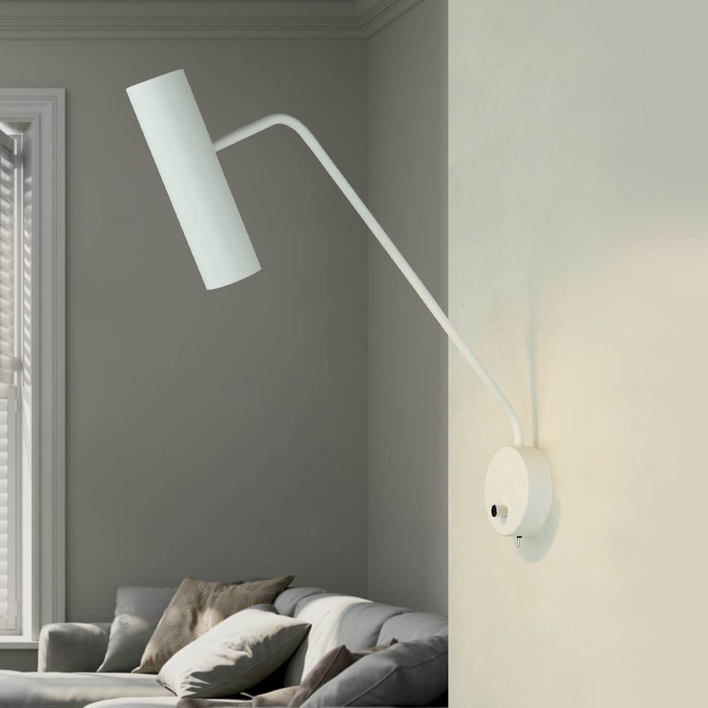 Wandlampe mit Schalter Weiß GU10 Metall Modern Wandleuchte