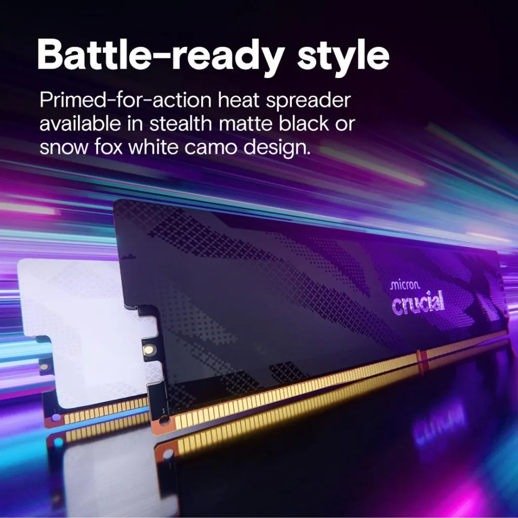 Module DDR5 Micron Pro OC 6400 MT/s CL32 16 Go avec Overclocking Natif - 5