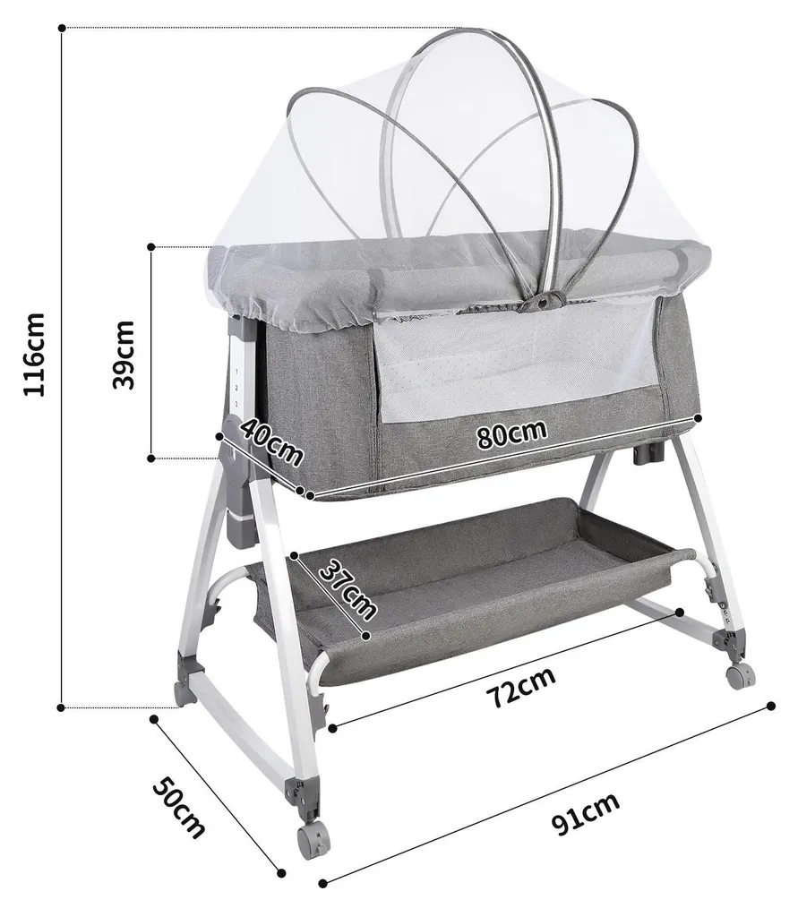 Lit bébé anti-reflux et réglable en hauteur : la solution dodo gris - 5
