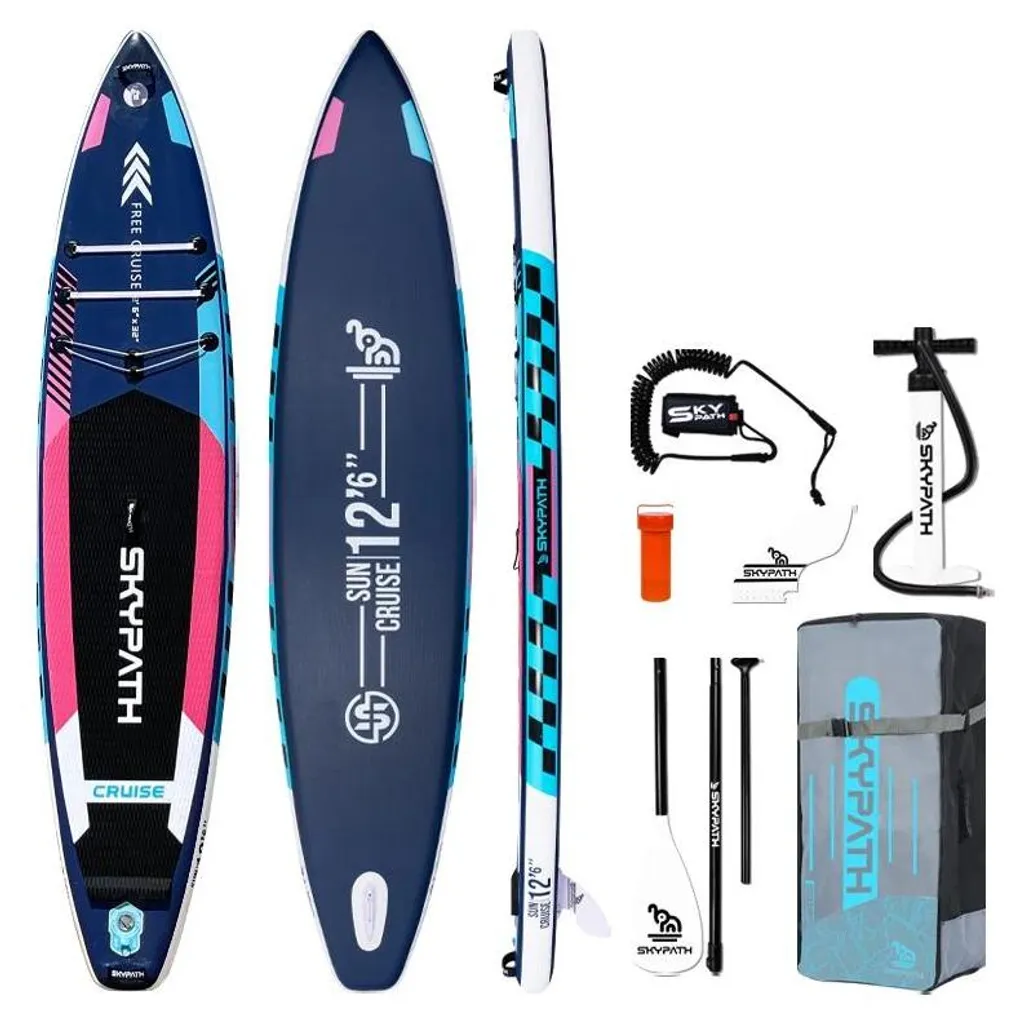 Planche de Stand Up Paddle Gonflable 381x81x15 cm Bleu avec Kit Complet