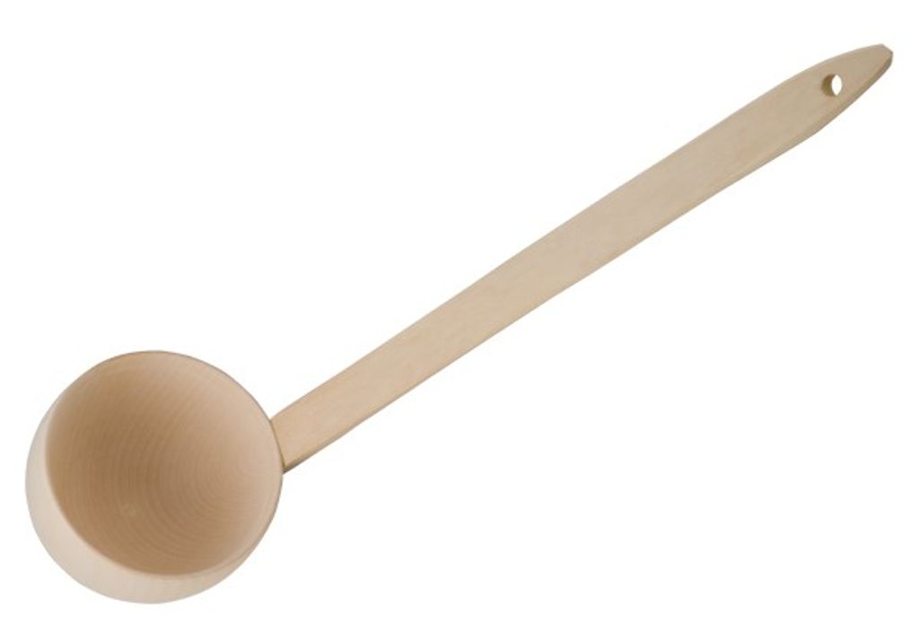 Schöpfkelle, Kopf abgewinkelt aus Holz 56 cm