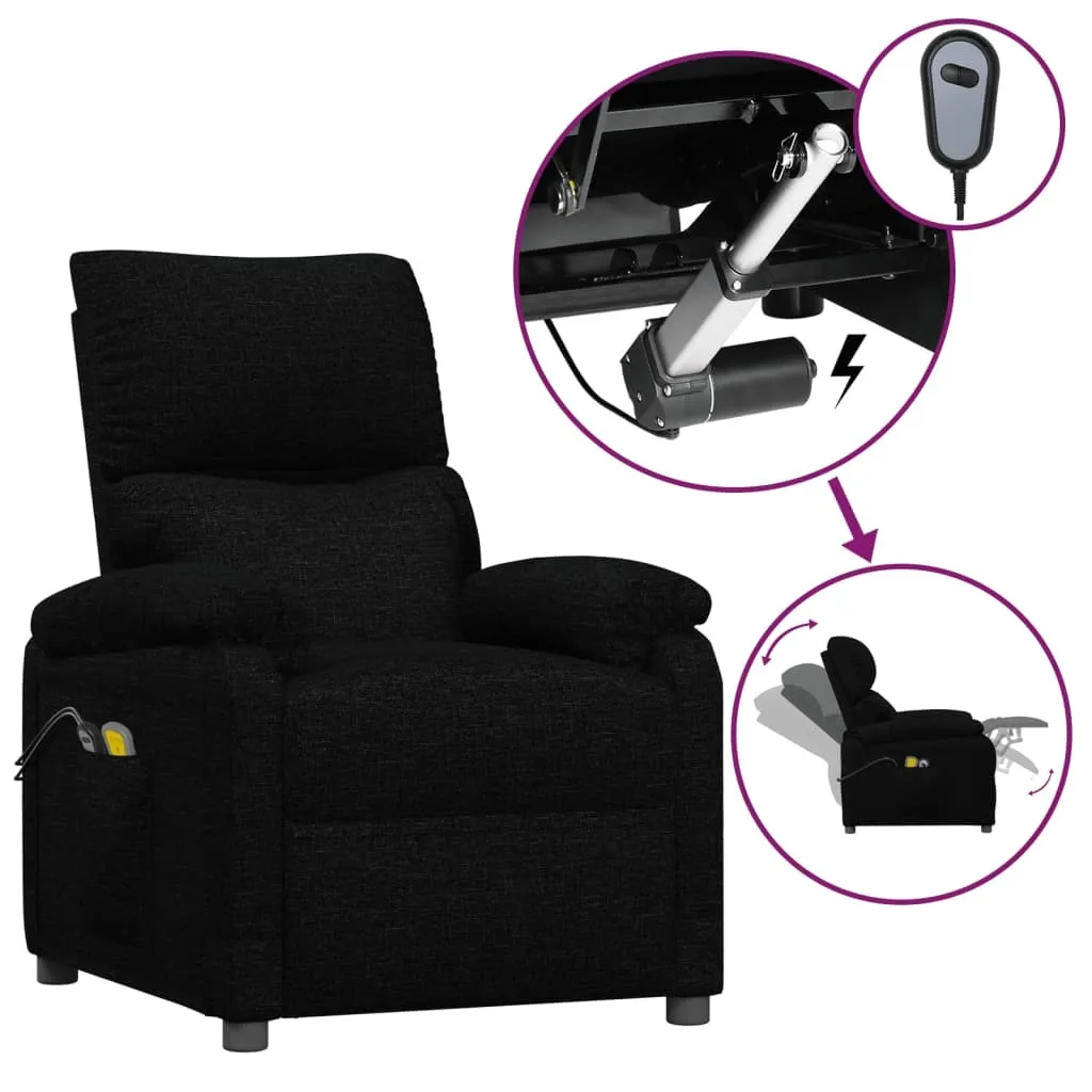 Fauteuil de massage électrique pour relaxation et détente tissu noir