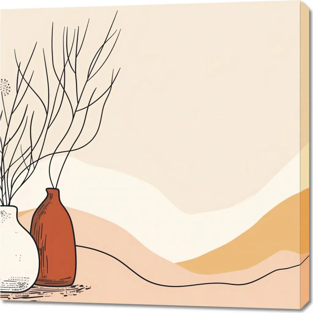 Quadro 90x90 cm Beige Elegante per Soggiorno Moderno - Arredo Design