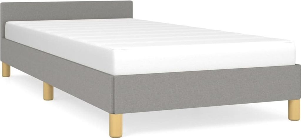 vidaXL Cadre de lit sans matelas gris clair 90x200 cm Tissu Image du produit 