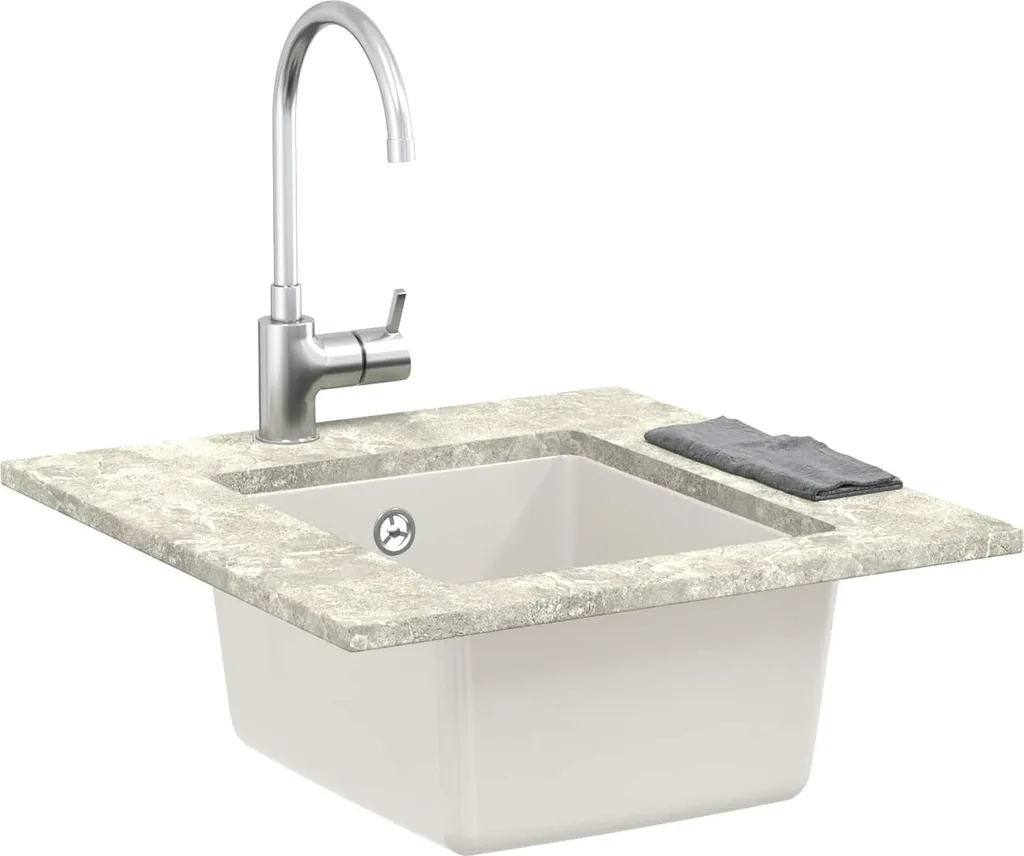 vidaXL Lavabo bianco 370 x 460 mm 80% quarzo e 20% resina