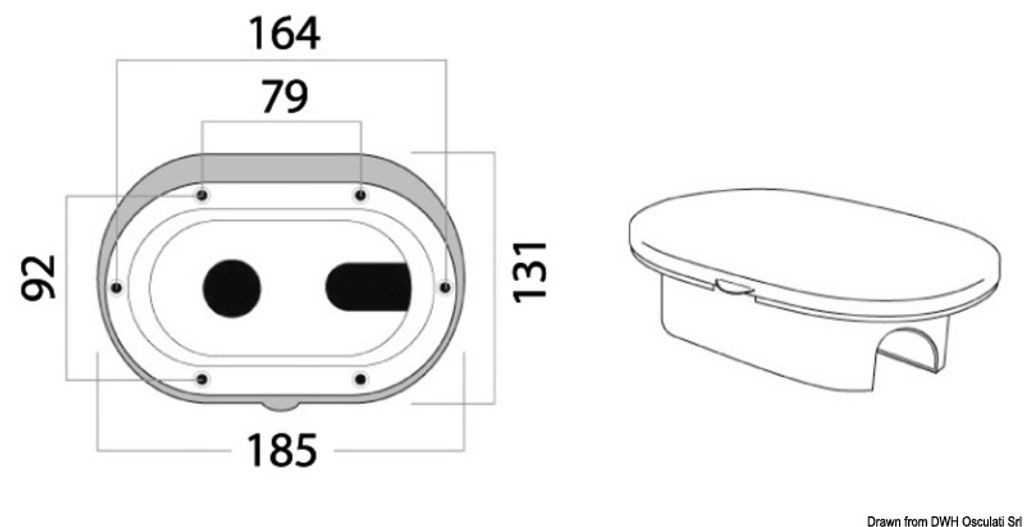 Oval Duschbox weiß PVC-Schlauch 4 m Duschenanschluss hinten, 1 Stück