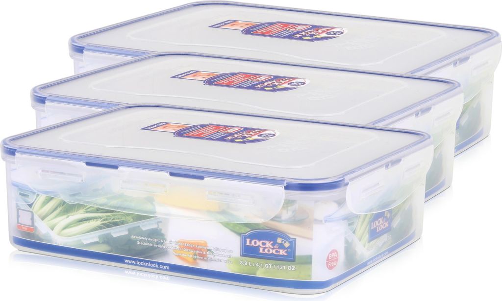 Lock&Lock HPL834 Multifunktionsbox 3,9L - Luft und Wasserdicht (3er Pack)