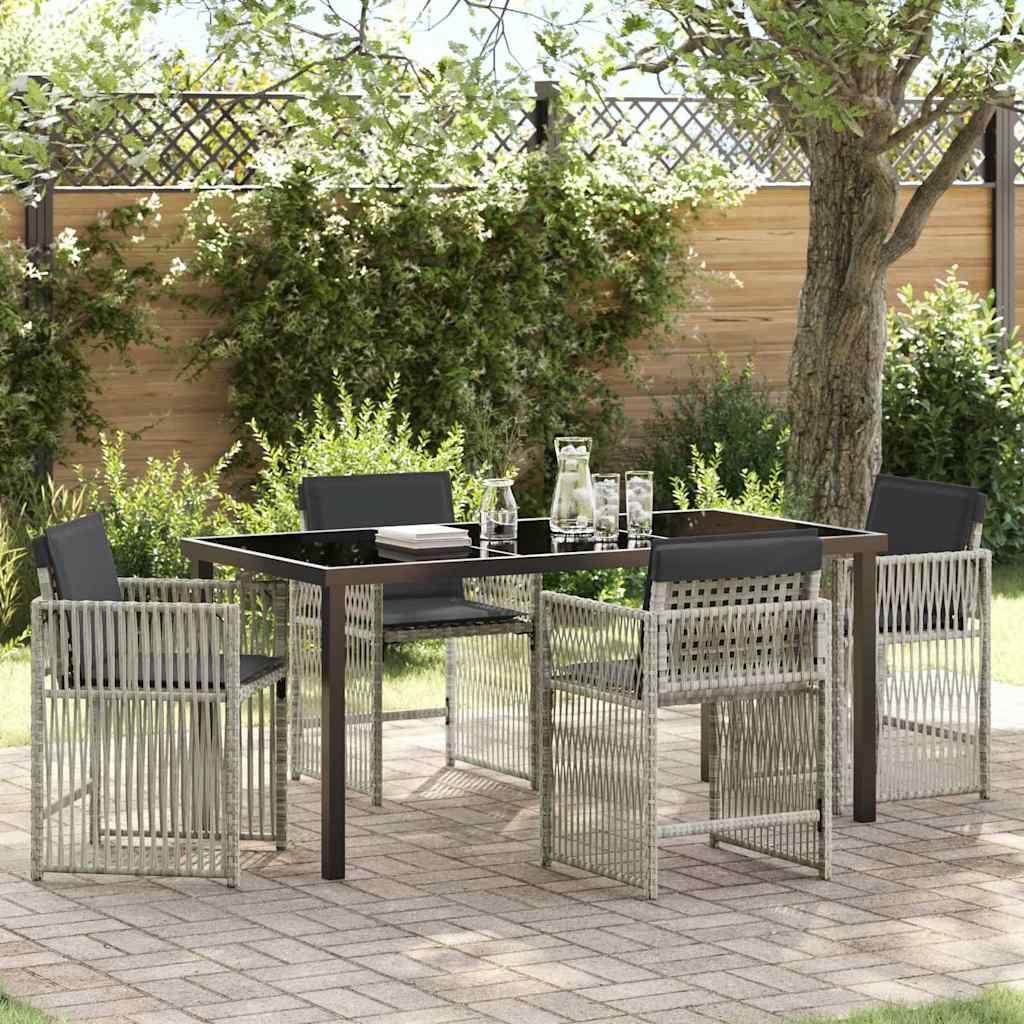 Maison Exclusive - Garten Essgruppe 5 pcs Hellgrau Pulverbeschichteter Stahl