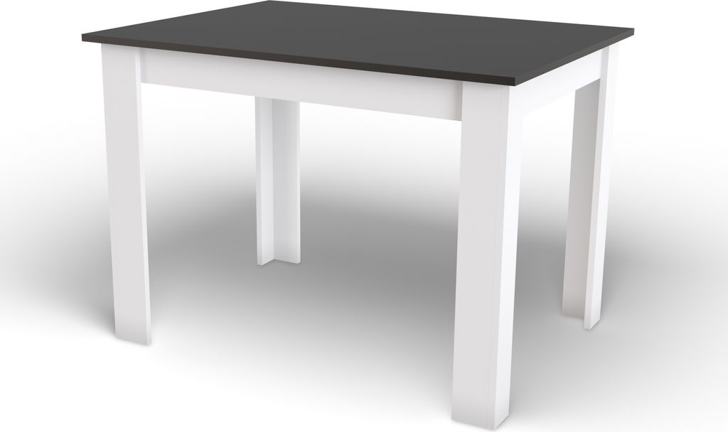 Esszimmertisch Küchentisch, Platte aus Eiche, Holztisch Esstisch 120 x 80 x 75 cm, 18 mm Dicke, Küche Wohnzimmer schwarz und weiß