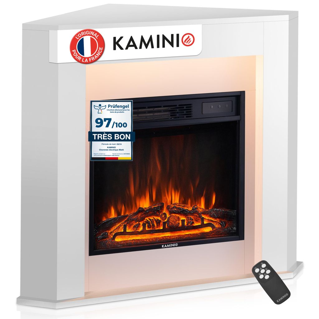Cheminée électrique KAMINIO MATTI - Cheminée d'angle Image du produit 