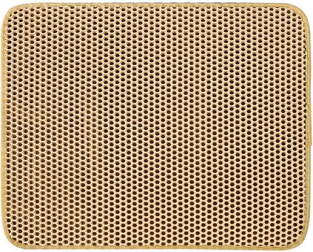 Doppellagige Rutschfeste Katzentoilette aus EVA, leicht zu reinigende Katzenmatte für Katzentoilette und Katzentoilette(Khaki,66x116cm)