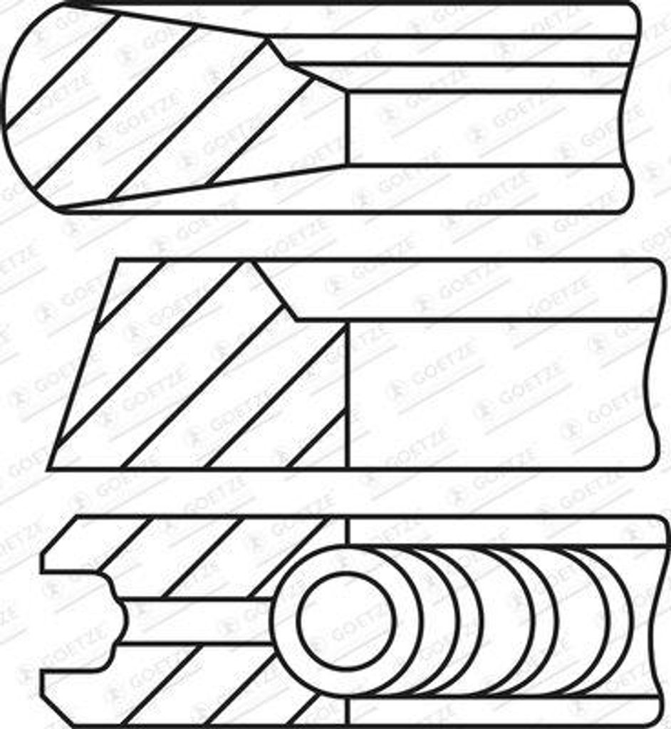 GOETZE ENGINE 08-444922-00 Kolbenringsatz OE 9260304424 kompatibel mit Mirage, 3er E90, ES, TT, 3er E92, FR-V, Stilo, 807, Clio, 3er E91, Santa Fe
