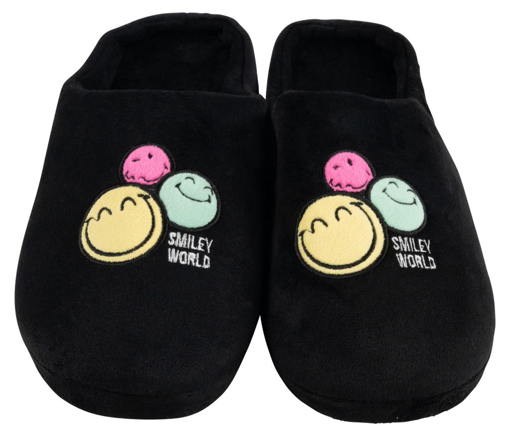 Smileyworld Hausschuhe für Damen - Smiley Puschen Slipper Produktbild 