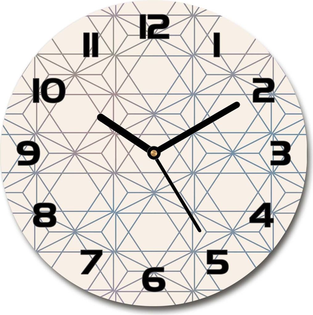 Wanduhr aus Glas 30fi Glasbild Glasuhr Gehärtetes Glas - schwarze-zeiger - Geometric background