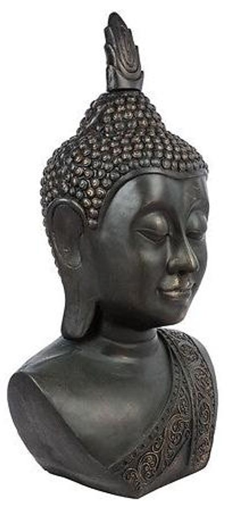 Amara Buddha-Kopf, 113 cm hoch, aus schwarzem Mangoholz
