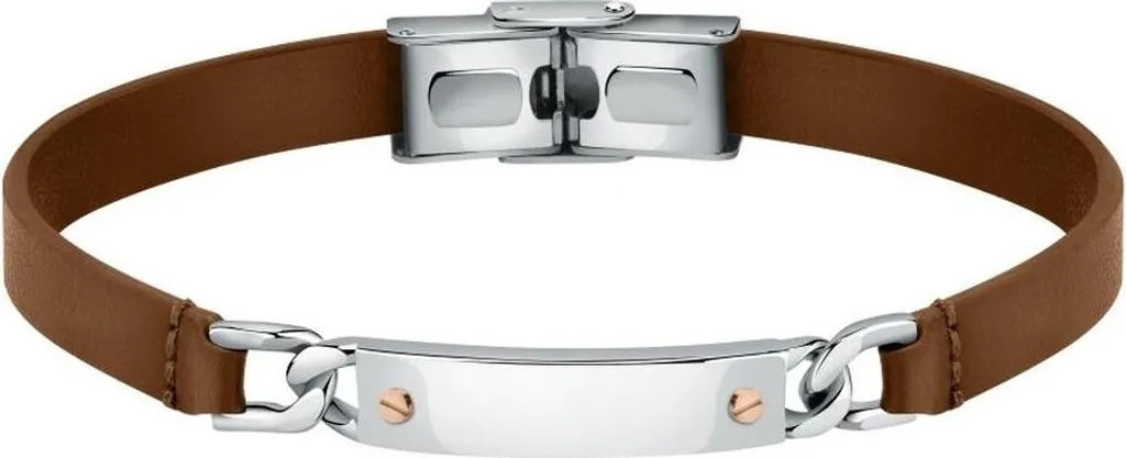 Bracelet en cuir brun Moody SQH45 élégant pour homme au design sobre