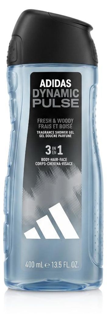 Adidas Douchegel voor Heren, Dynamic Pulse, 3-in-1, 400 ml Productafbeelding 