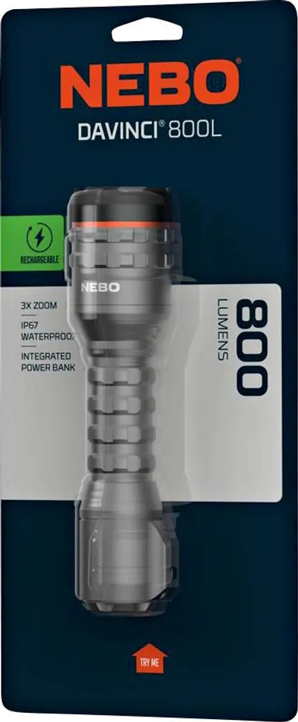 Lampe de poche pour camping et randonnée Davinci 800 rechargeable USB - 2