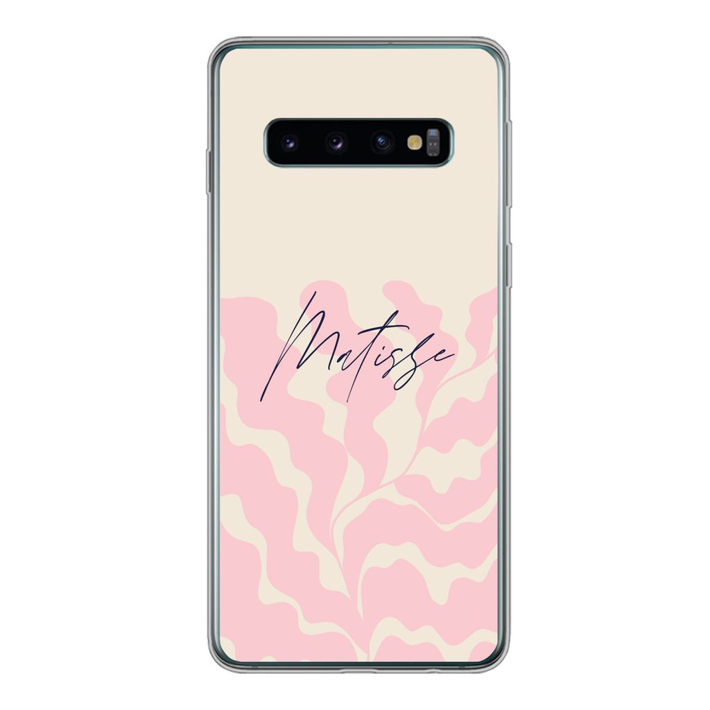 MuchoWow Handyhülle Schutzhülle Hülle für Samsung Galaxy S10 Matisse - Blume - Abstrakt Silikon Softcase Handy Hülle - Handytasche